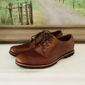 Men's Timberland Mirror fit System brown leather lace-up shoes size 11 office